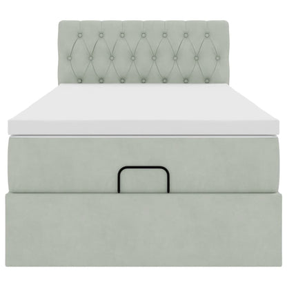 vidaXL Ottoman-Bett mit Matratze Hellgrau 80x200 cm Samt