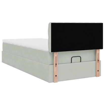 vidaXL Ottoman-Bett mit Matratze Hellgrau 80x200 cm Samt