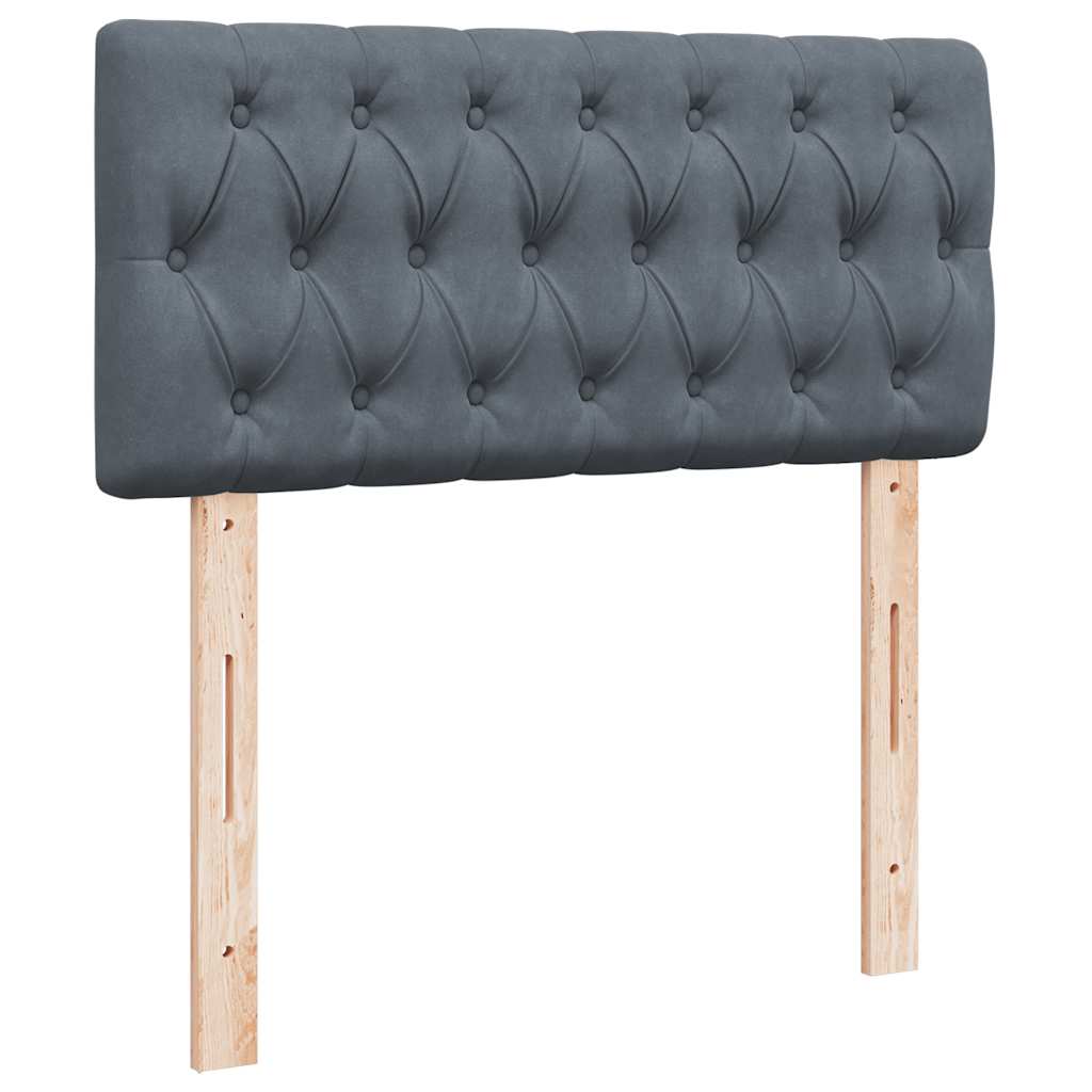 vidaXL Ottoman-Bett mit Matratze Dunkelgrau 80x200 cm Samt