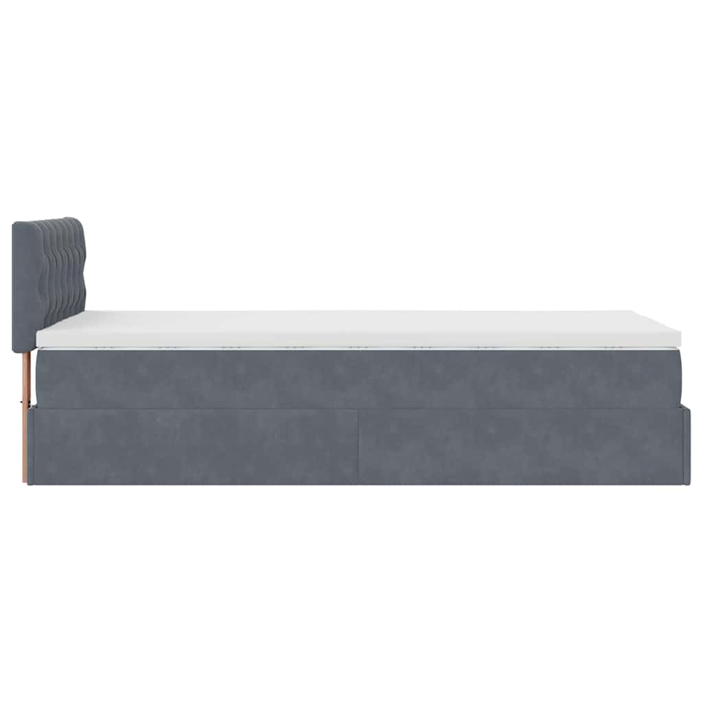 vidaXL Ottoman-Bett mit Matratze Dunkelgrau 80x200 cm Samt