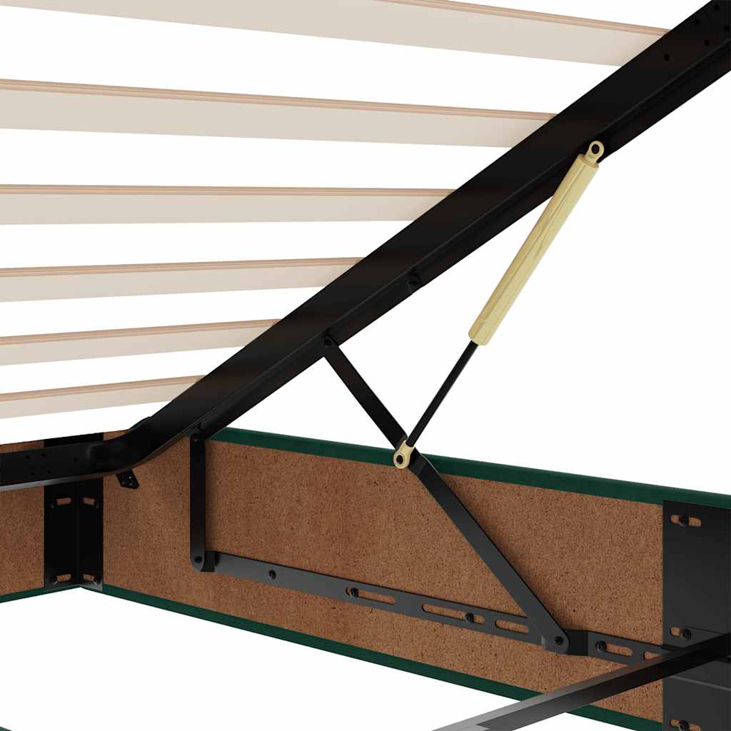 Ottoman-Bett mit Matratze Dunkelgrün 90x190 cm Samt