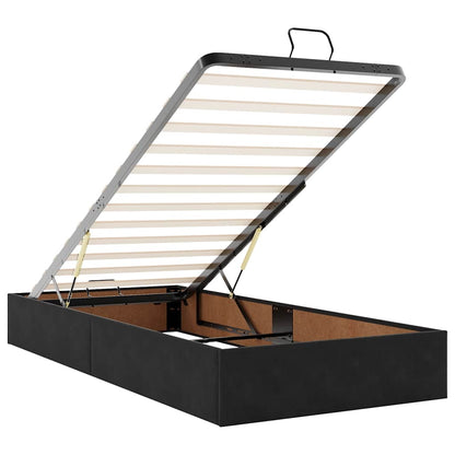 vidaXL Ottoman-Bett mit Matratze Schwarz 90x200 cm Samt