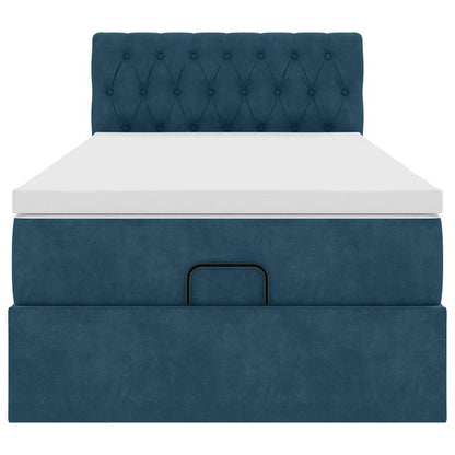 vidaXL Ottoman-Bett mit Matratze Dunkelblau 100x200 cm Samt