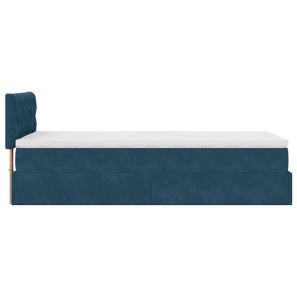 vidaXL Ottoman-Bett mit Matratze Dunkelblau 100x200 cm Samt