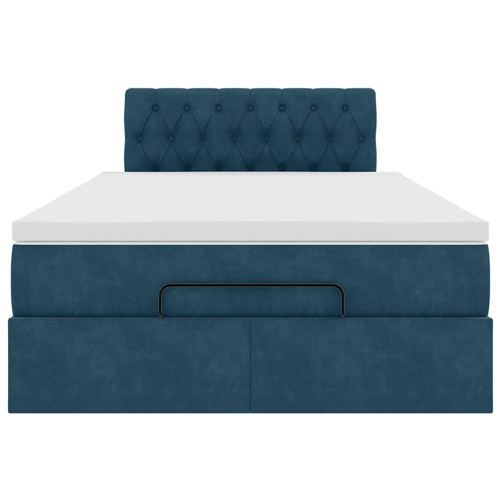 vidaXL Ottoman-Bett mit Matratze Dunkelblau 120x190 cm Samt