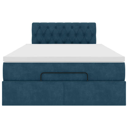 vidaXL Ottoman-Bett mit Matratze Dunkelblau 120x190 cm Samt