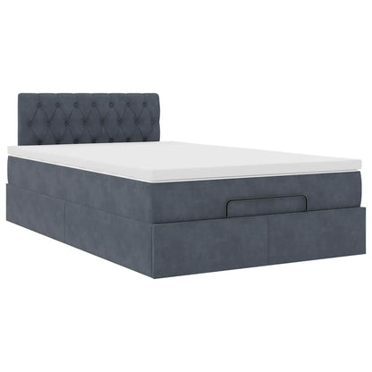 vidaXL Ottoman-Bett mit Matratze Dunkelgrau 120x200 cm Samt