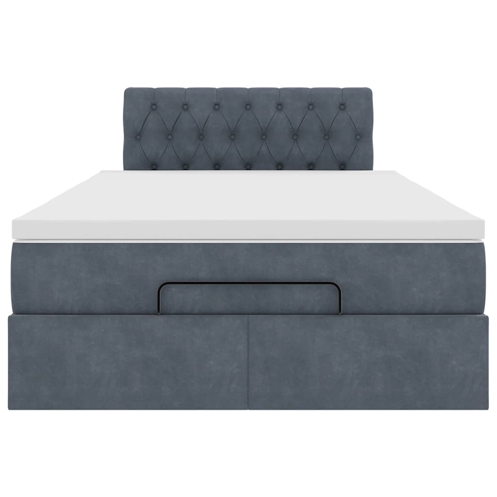 vidaXL Ottoman-Bett mit Matratze Dunkelgrau 120x200 cm Samt