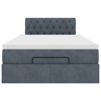 vidaXL Ottoman-Bett mit Matratze Dunkelgrau 120x200 cm Samt