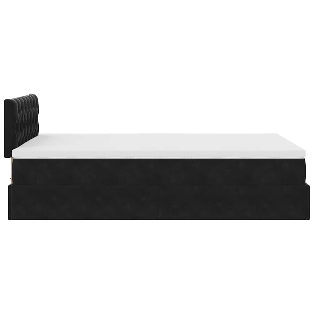 vidaXL Ottoman-Bett mit Matratze Schwarz 120x200 cm Samt