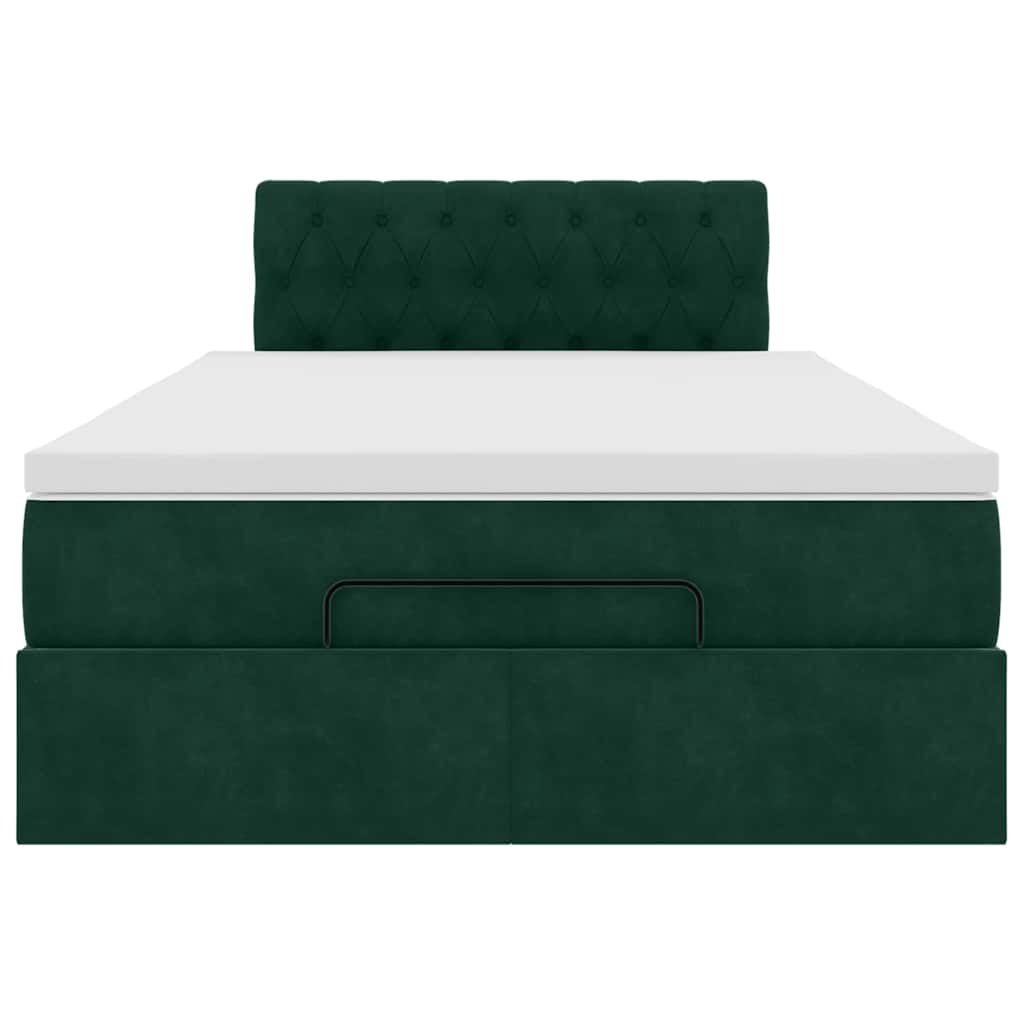 vidaXL Ottoman-Bett mit Matratze Dunkelgrün 120x200 cm Samt