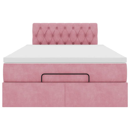 vidaXL Lit ottoman avec matelas rose 120x200 cm velours