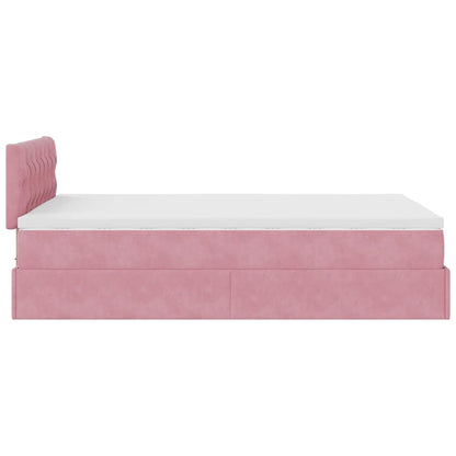 vidaXL Lit ottoman avec matelas rose 120x200 cm velours