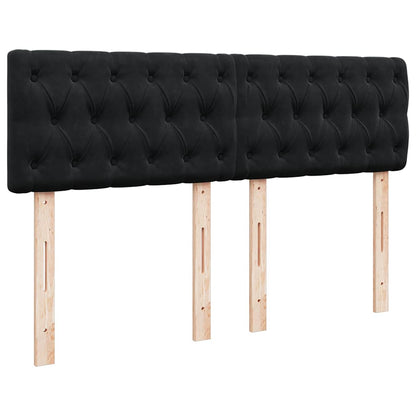 vidaXL Lit ottoman avec matelas Noir 140x190 cm Velours