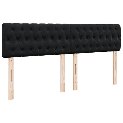 vidaXL Ottoman-Bett mit Matratze Schwarz 180x200 cm Samt