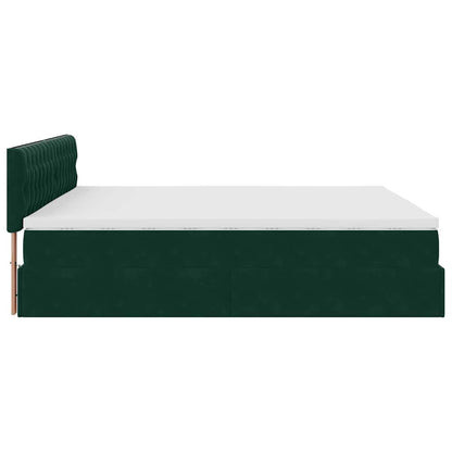 vidaXL Ottoman-Bett mit Matratze Dunkelgrün 180x200 cm Samt