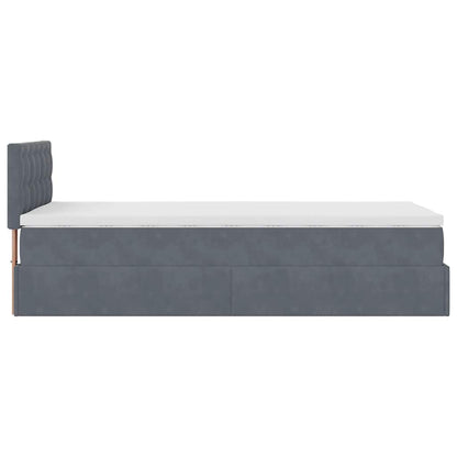 vidaXL Lit ottoman avec matelas Gris foncé 80x200 cm Velours