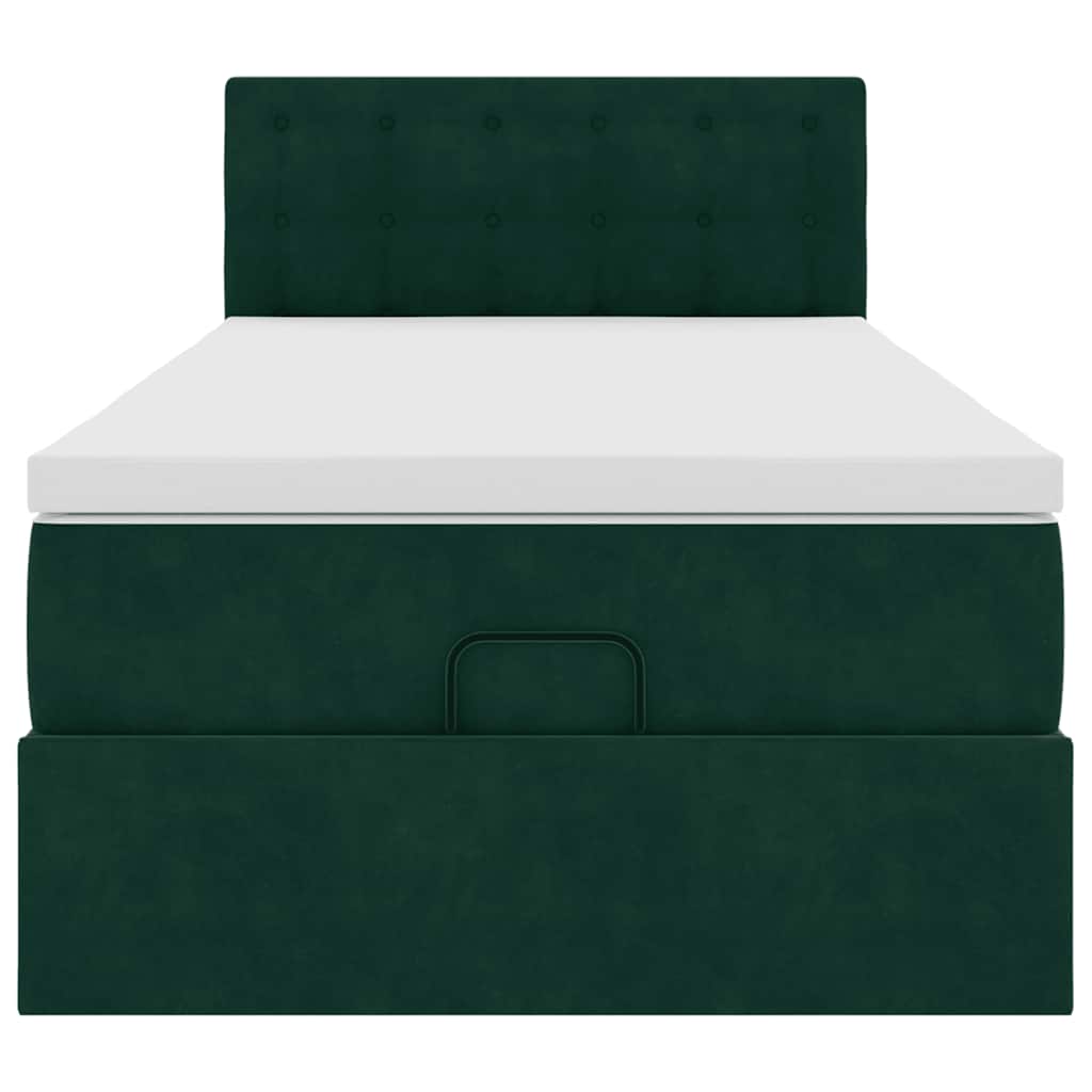 vidaXL Lit ottoman avec matelas vert foncé 80x200 cm Velours