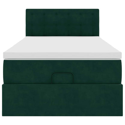 vidaXL Lit ottoman avec matelas vert foncé 80x200 cm Velours