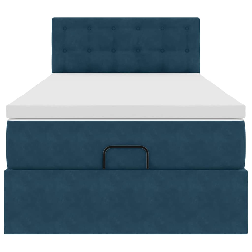 vidaXL Ottoman-Bett mit Matratze Dunkelblau 80x200 cm Samt