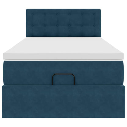 vidaXL Ottoman-Bett mit Matratze Dunkelblau 80x200 cm Samt