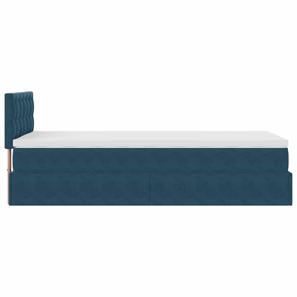 vidaXL Ottoman-Bett mit Matratze Dunkelblau 80x200 cm Samt