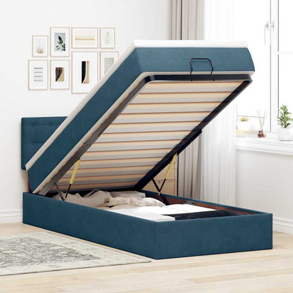 vidaXL Ottoman-Bett mit Matratze Dunkelblau 80x200 cm Samt