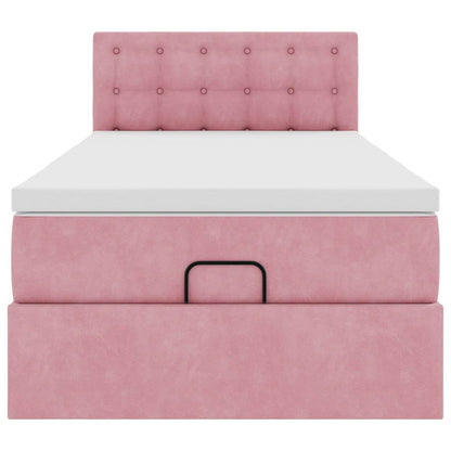 vidaXL Ottoman-Bett mit Matratze Rosa 80x200 cm Samt