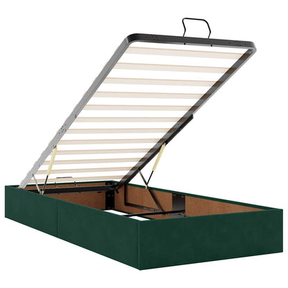 vidaXL Ottoman-Bett mit Matratze Dunkelgrün 90x190 cm Samt