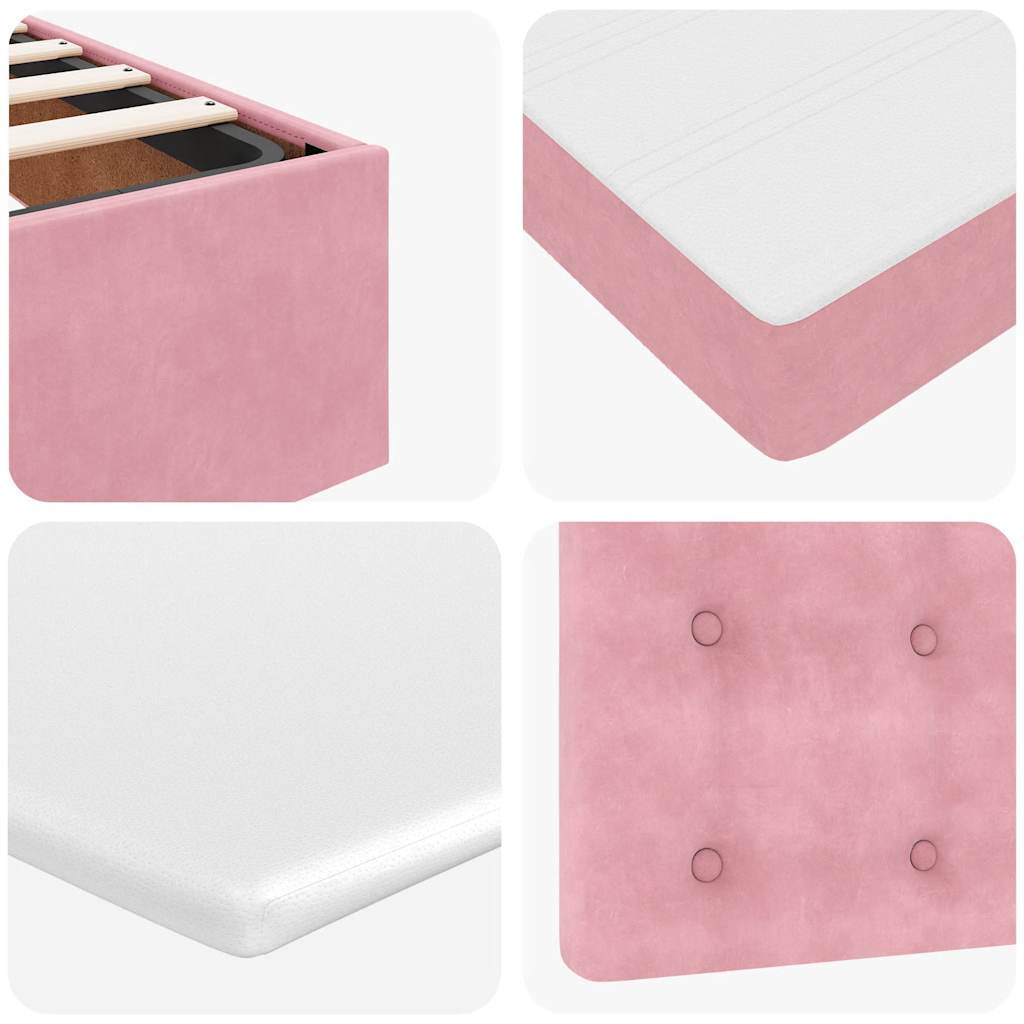 vidaXL Ottoman-Bett mit Matratze Rosa 90x190 cm Samt