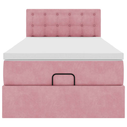 vidaXL Lit banquette avec matelas velours rose 90x200 cm