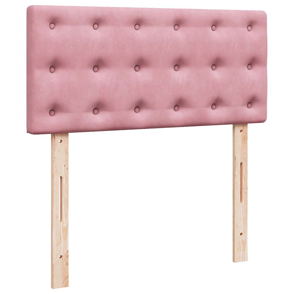 vidaXL Lit banquette avec matelas velours rose 90x200 cm