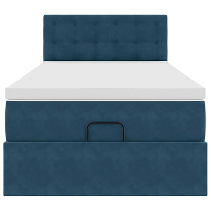 vidaXL Ottoman-Bett mit Matratze Dunkelblau 100x200 cm Samt