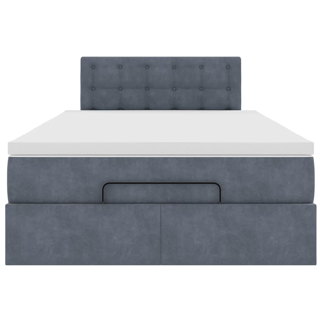 vidaXL Ottoman-Bett mit Matratze Dunkelgrau 120x190 cm Samt