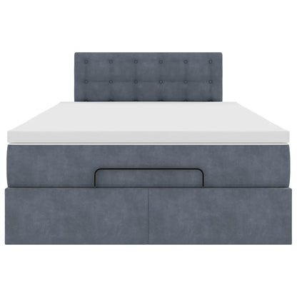 vidaXL Ottoman-Bett mit Matratze Dunkelgrau 120x190 cm Samt