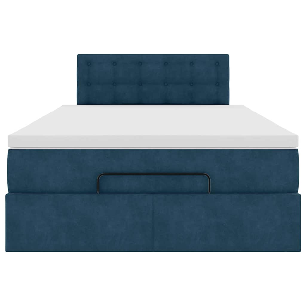 vidaXL Ottoman-Bett mit Matratze Dunkelblau 120x190 cm Samt