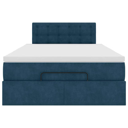 vidaXL Ottoman-Bett mit Matratze Dunkelblau 120x190 cm Samt