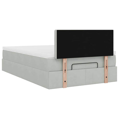 vidaXL Ottoman-Bett mit Matratze Hellgrau 120x200 cm Samt