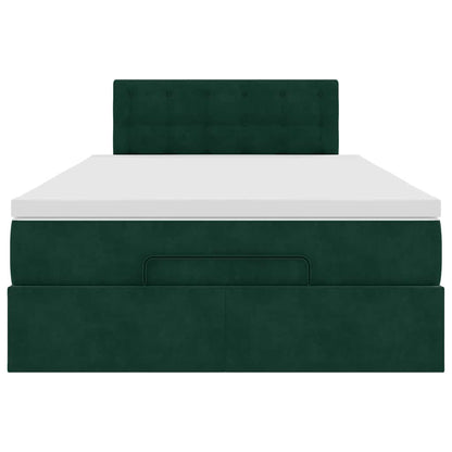 vidaXL Ottoman-Bett mit Matratze Dunkelgrün 120x200 cm Samt