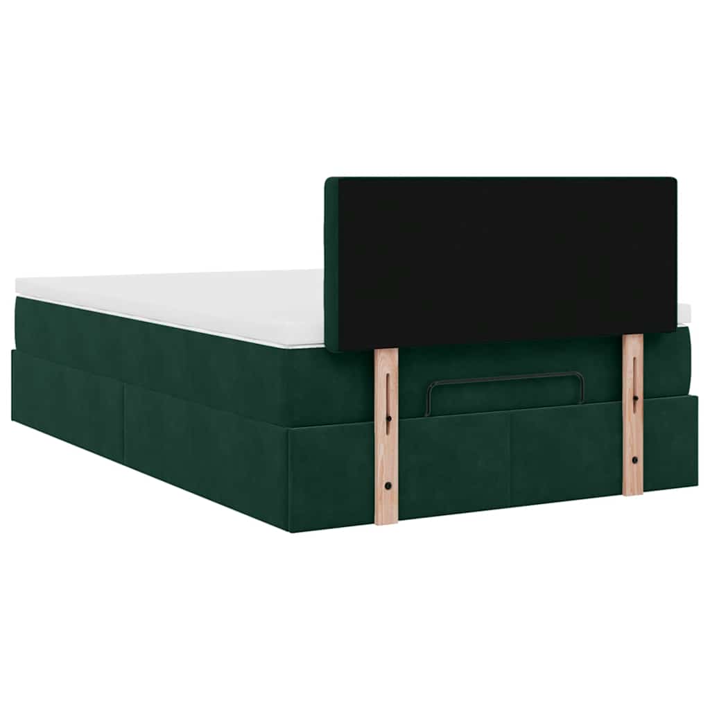 vidaXL Ottoman-Bett mit Matratze Dunkelgrün 120x200 cm Samt
