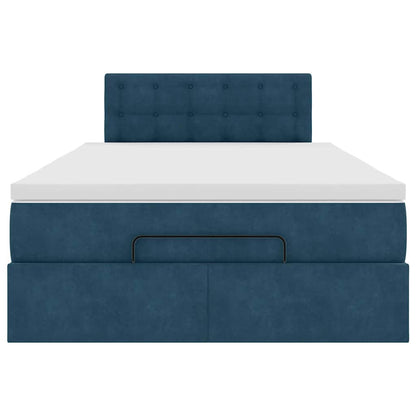 Ottoman-Bett mit Matratze Dunkelblau 120x200 cm Samt