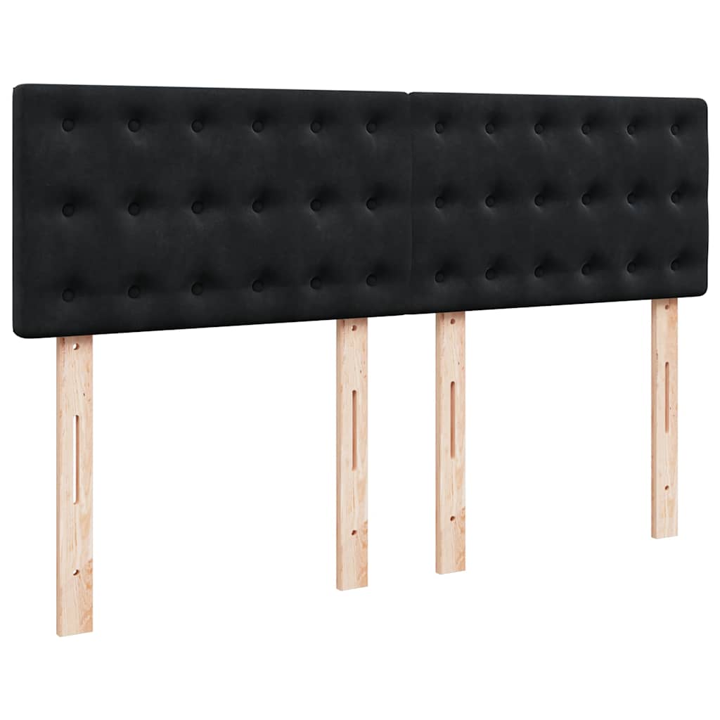 vidaXL Ottoman-Bett mit Matratze Schwarz 140x190 cm Samt