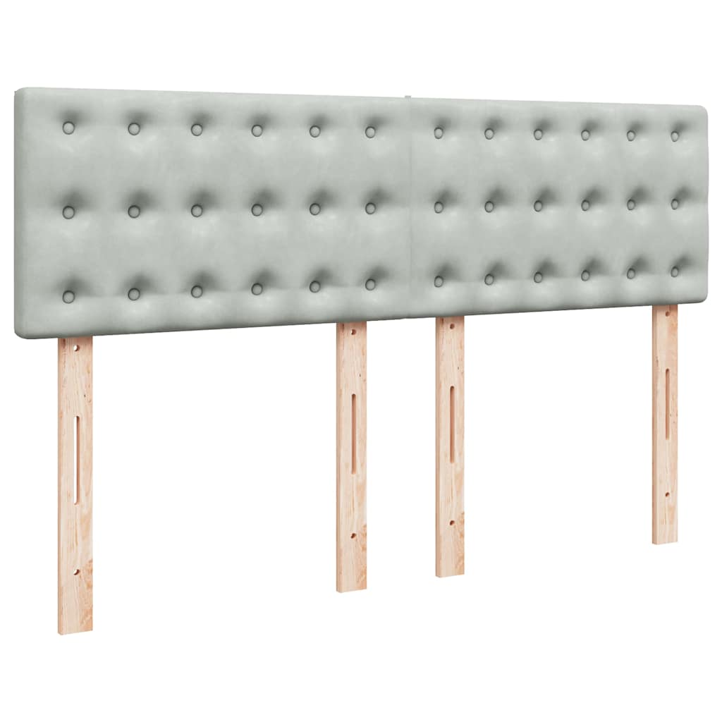 vidaXL Ottoman-Bett mit Matratze Hellgrau 140x200 cm Samt
