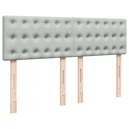 vidaXL Ottoman-Bett mit Matratze Hellgrau 140x200 cm Samt