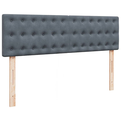 vidaXL Ottoman-Bett mit Matratze Dunkelgrau 140x200 cm Samt