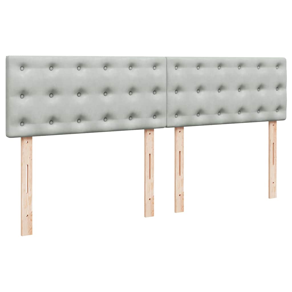 vidaXL Ottoman-Bett mit Matratze Hellgrau 180x200 cm Samt