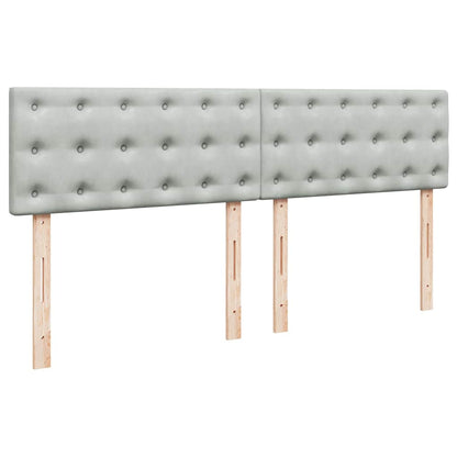 vidaXL Ottoman-Bett mit Matratze Hellgrau 180x200 cm Samt