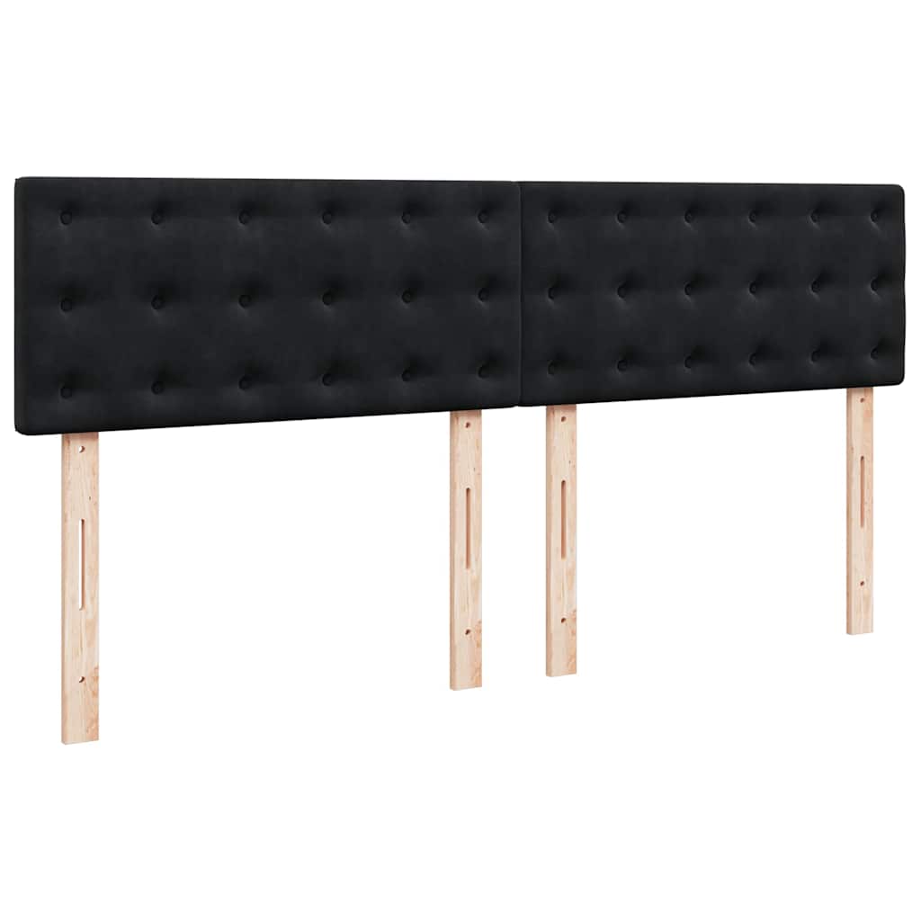 vidaXL Ottoman-Bett mit Matratze Schwarz 180x200 cm Samt