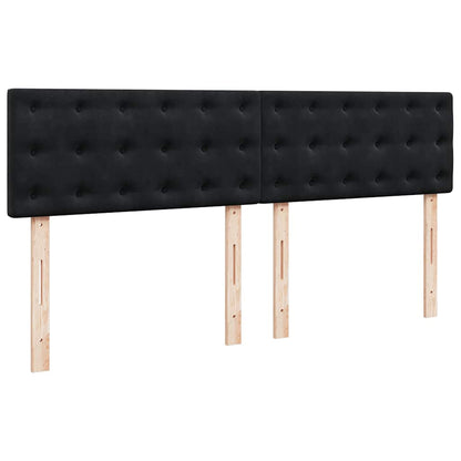 vidaXL Ottoman-Bett mit Matratze Schwarz 180x200 cm Samt