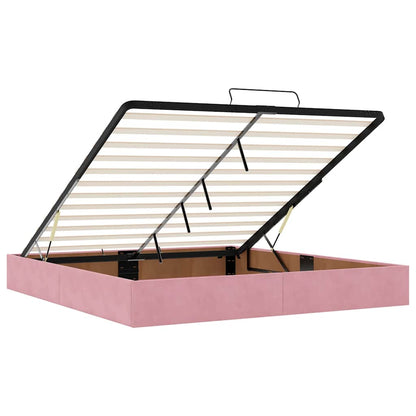 vidaXL Ottoman-Bett mit Matratze Rosa 180x200 cm Samt